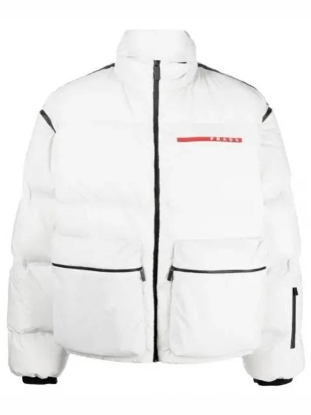 Logo Nylon Convertible Down Padded Jacket White - PRADA - BALAAN 2