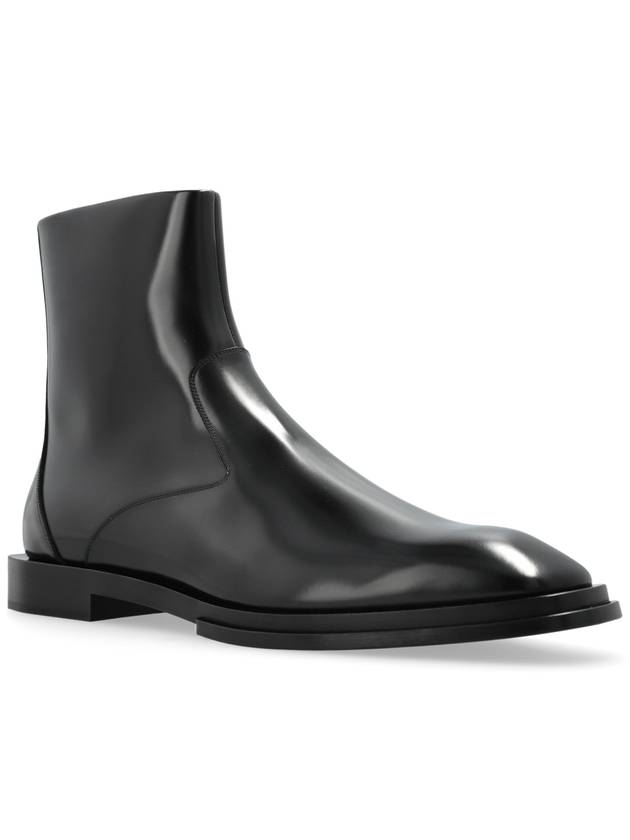 Logo Plaque Zip-Up Ankle Boots Black - ALEXANDER MCQUEEN - BALAAN 5