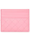 Intrecciato Leather Card Wallet Pink - BOTTEGA VENETA - BALAAN 2