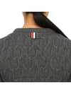 Merino Crisscross Cable Stitch Crewneck Knit Top Grey - THOM BROWNE - BALAAN 8