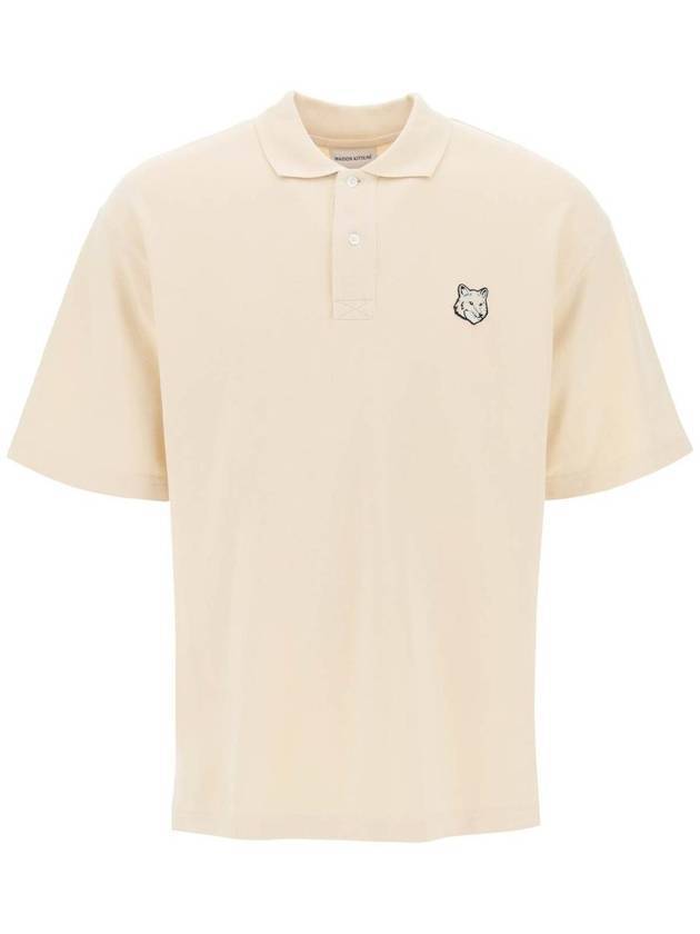 Bold Fox Head Patch Oversized Polo Shirt Beige - MAISON KITSUNE - BALAAN 1