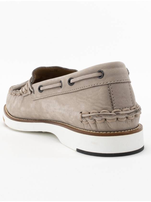 Men's Nubuck Tassel Leather Driving Slip-on Shoes Beige XXM02G0EJ906RNC416 - TOD'S - BALAAN 4