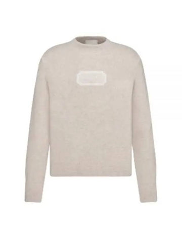 Couture Embroidered Cashmere Jersey Knit Top Beige - DIOR - BALAAN 1