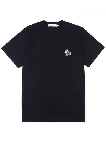 Dressed Fox Patch Classic Short Sleeve TShirt Black - MAISON KITSUNE - BALAAN 1