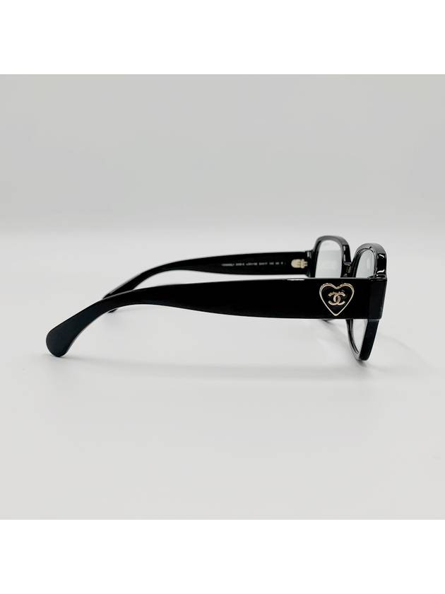 Eyewear CC Logo Heart Square Eyeglasses Black - CHANEL - BALAAN 4