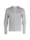 RWB Cable Wool Knit Top Grey - THOM BROWNE - BALAAN 1