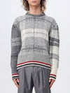 Tartan Check Jacquard Wool Mohair Knit Top Grey - THOM BROWNE - BALAAN 2