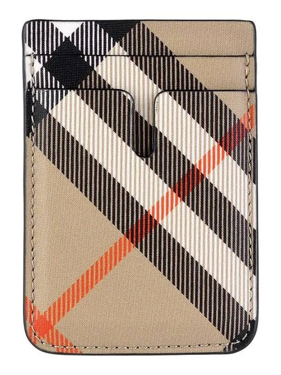 Check Magnetic Card Wallet Sand - BURBERRY - BALAAN 2