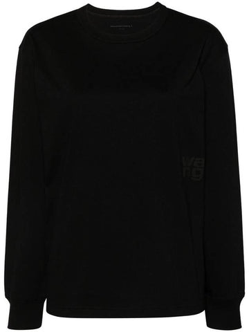 Alexander Wang Essential Jsy Ls T-Shirt W/ Puff Logo & Bound Neck Clothing - ALEXANDER WANG - BALAAN 1