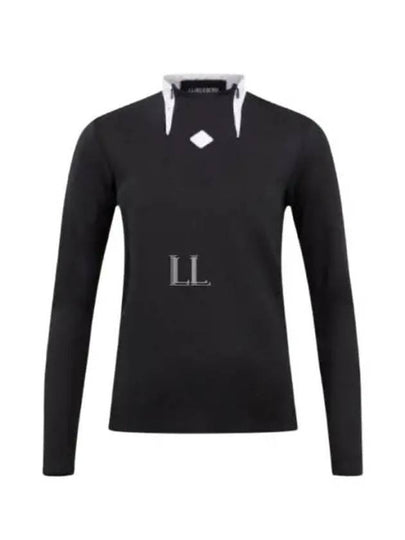 Golf Twinny Zip Mid Layer Long Sleeve T-Shirt Black - J.LINDEBERG - BALAAN 2