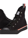 RWB Stripe Canvas Tartan Sole Collegiate High Top Sneakers Black - THOM BROWNE - BALAAN 2