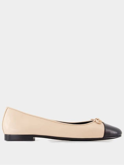 Leather Cap Toe Ballerina Beige - TORY BURCH - BALAAN 2