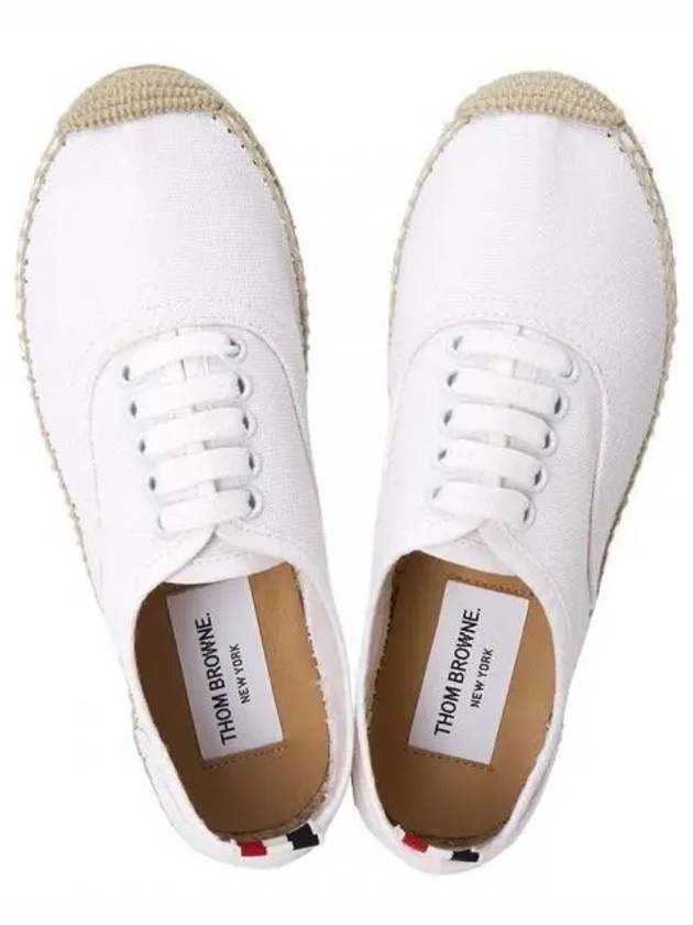 Canvas Espadrilles Heritage Low Top Sneakers White - THOM BROWNE - BALAAN 2