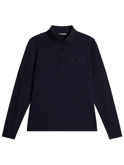 Flor Logo Polo Long Sleeve T-Shirt Navy Melange - J.LINDEBERG - BALAAN 2