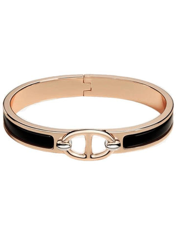 Mini Clic Chaine D'Ancre Bracelet Noir Rose Gold - HERMES - BALAAN 1