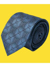 GG Pattern Slim Silk Tie Blue - GUCCI - BALAAN 9