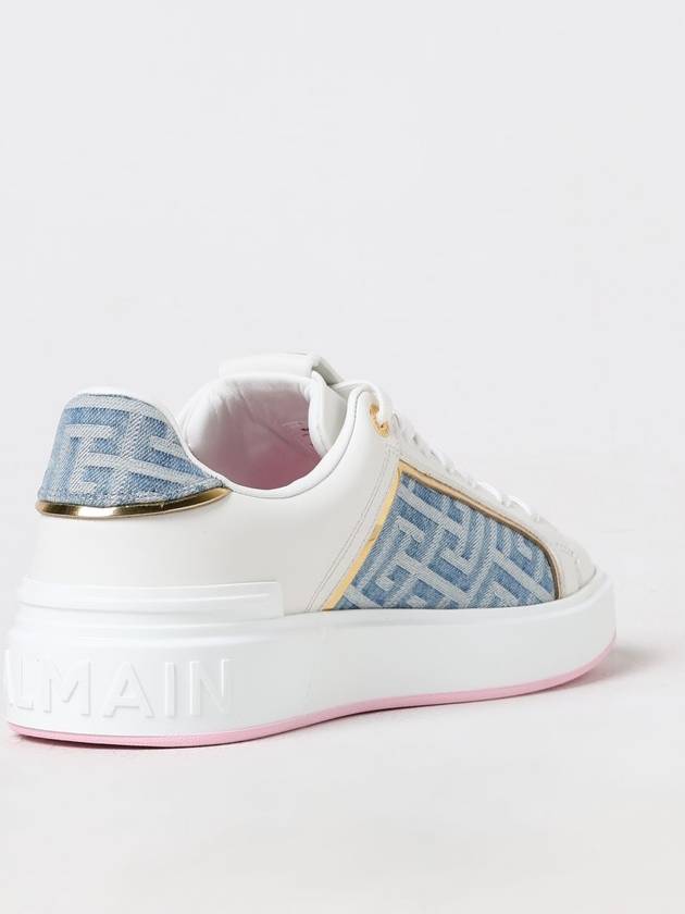 Sneakers Balmain in pelle e denim con monogram jacquard - BALMAIN - BALAAN 3