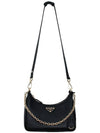 Triangle Logo Chain Shoulder Bag Black - PRADA - BALAAN 5