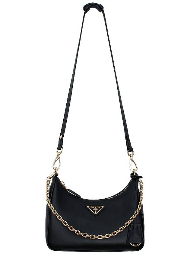 Triangle Logo Chain Shoulder Bag Black - PRADA - BALAAN 5