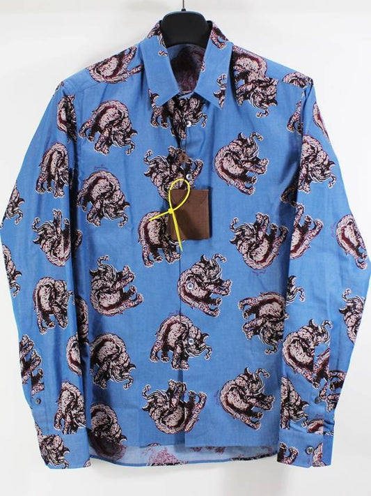 Men's Chapman Multi Elephant Logo Long Sleeve Shirt RM171M BZO HBS05W - LOUIS VUITTON - BALAAN 1