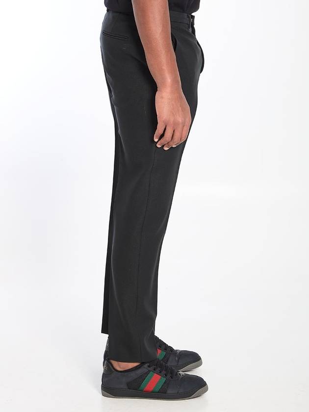 Twill straight pants black - GUCCI - BALAAN 4