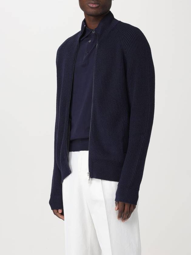 Ribbed Cotton Full-Zip Cardigan Navy - BRUNELLO CUCINELLI - BALAAN 3