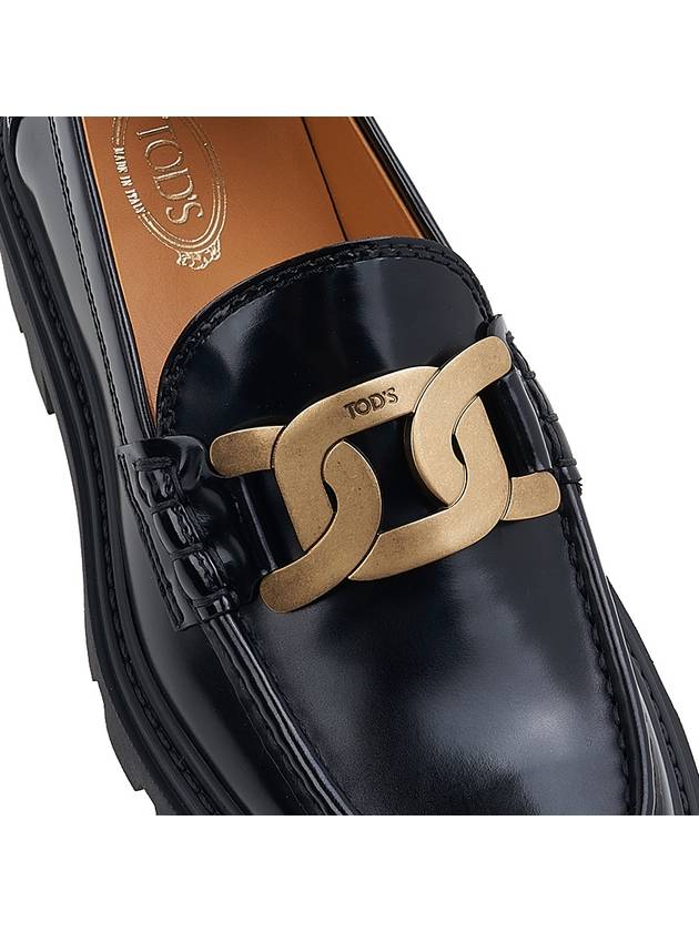 Women's Kate Metal Chain Leather Loafers Black - TOD'S - BALAAN 9