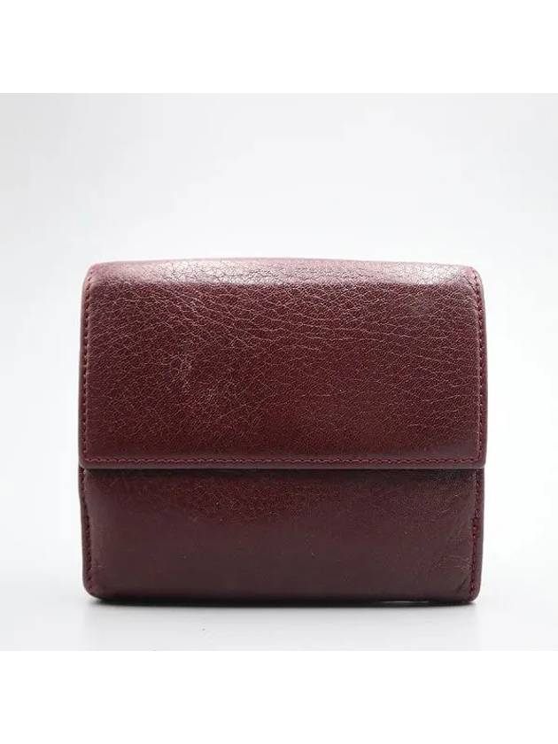 Ferragamo 22 B672 Burgundy Leather Bicycle Wallet - SALVATORE FERRAGAMO - BALAAN 3