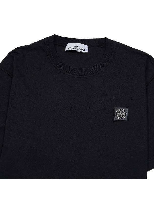 Organic Cotton Short Sleeve T-Shirt Black - STONE ISLAND - BALAAN 4