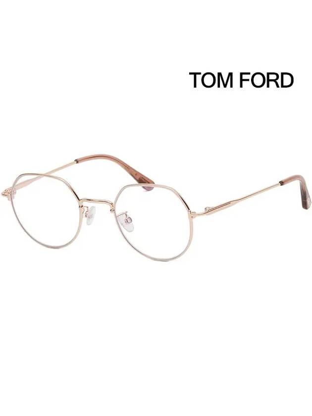 Blue light blocking glasses frame TF5789KB 028 Gold rim Asian fit - TOM FORD - BALAAN 4