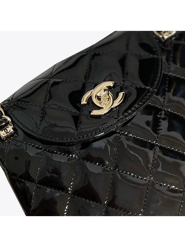 CC logo two way patent chain bag gold black - CHANEL - BALAAN 4