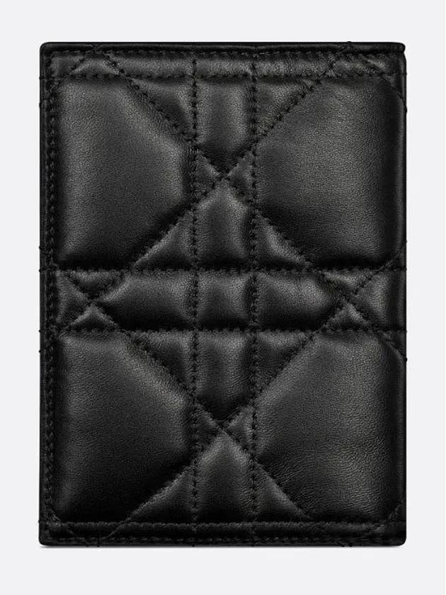 Miss Caro Macrocannage Lambskin Passport Wallet Black - DIOR - BALAAN 5