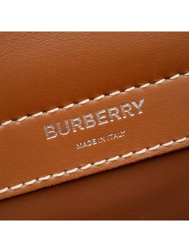 Natural malt brown leather horseferry print title mini cross bag - BURBERRY - BALAAN 10