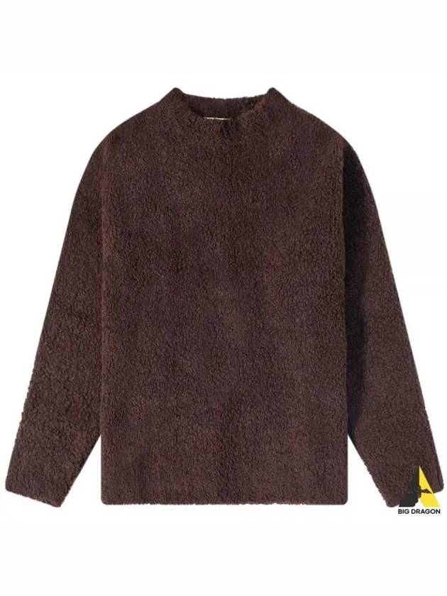 SHERPA SNM SHAGGY BOUCLE 893 BLACK GRAPE boucl round neck knit - STUDIO NICHOLSON - BALAAN 1