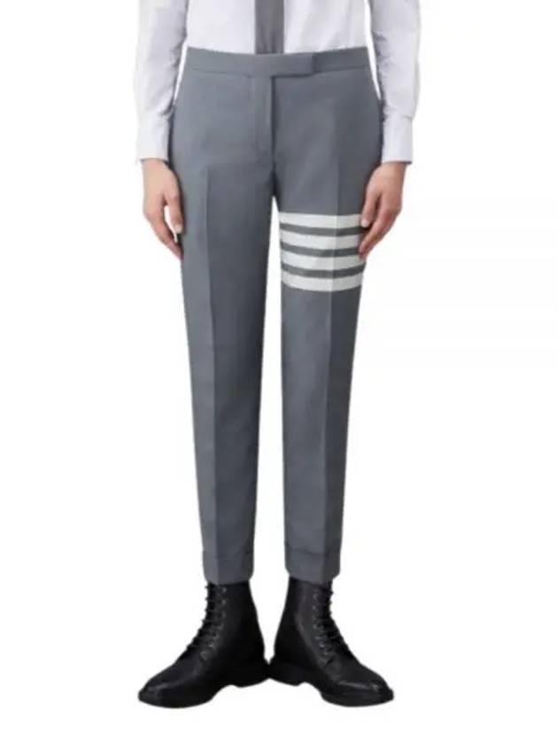 Men's Plain Weave 4 Bar Low Rise Skinny Straight Pants Grey - THOM BROWNE - BALAAN 2