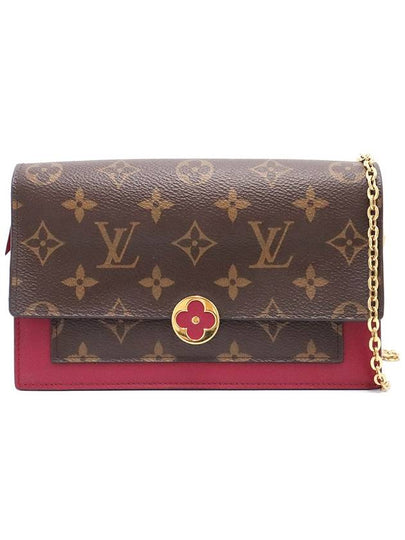 Women s Louis Vuitton M67404 Fuchsia Monogram Leather Flor Chain Wallet Crossbag gt cross bag Gangbuk used luxury goods - LOUIS VUITTON - BALAAN 2