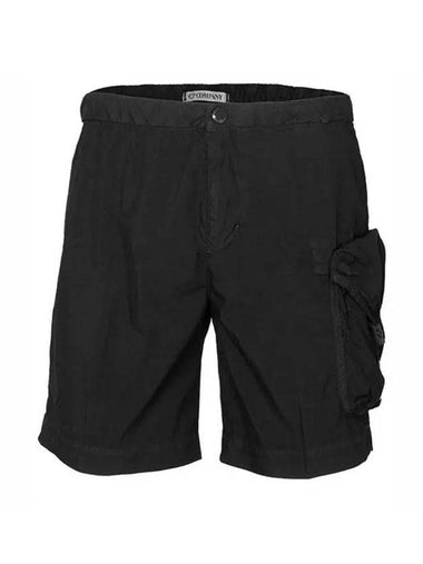 Men's Lens Wappen Chrome Shorts Black - CP COMPANY - BALAAN 1