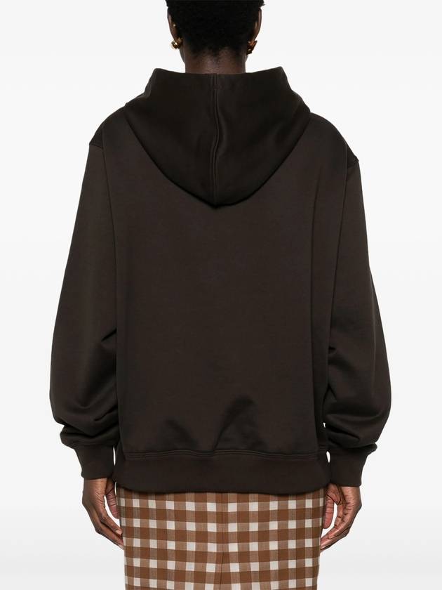 Cotton Fleece Hoodie Brown - PRADA - BALAAN 5