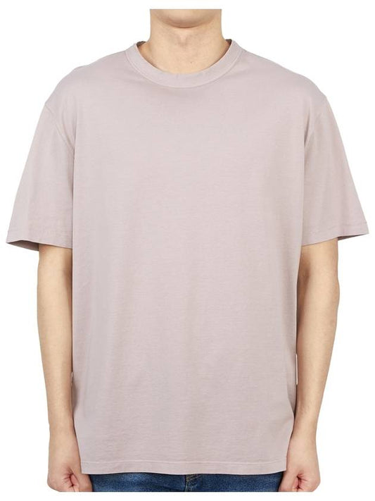 Men's Back Logo Label Cotton Short Sleeve T-Shirt Grey - TEN C - BALAAN 2