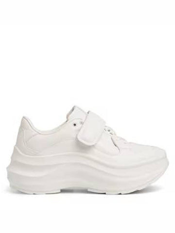 Wave Wedge Leather Low Top Sneakers White - GUCCI - BALAAN 1