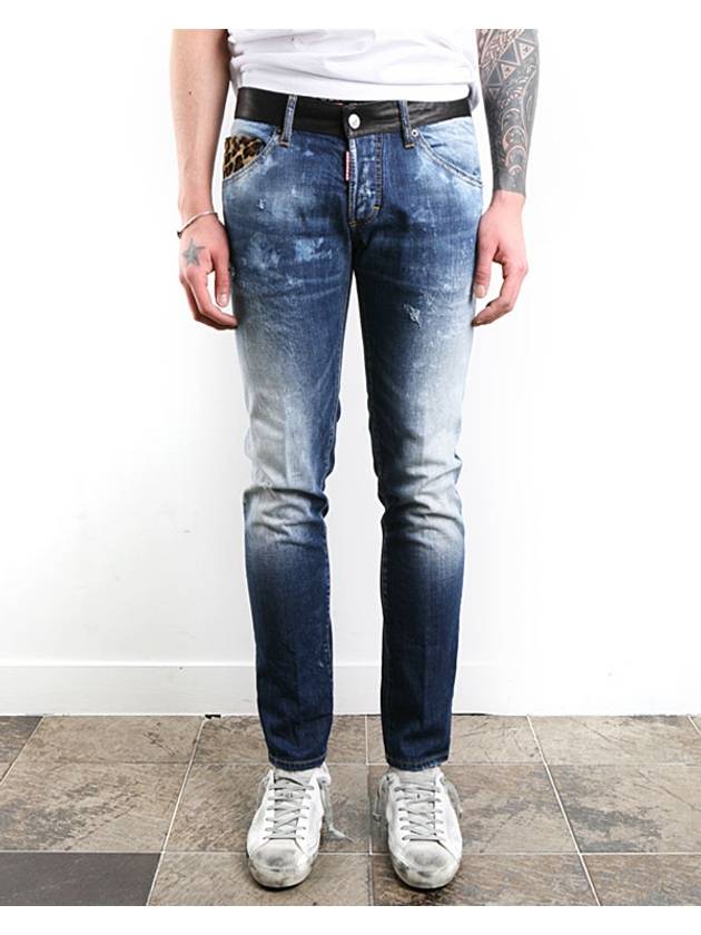 Leopard Pocket Jeans Wash Blue - DSQUARED2 - BALAAN 3