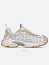 Vibe White Mesh Printed Oblique Motif Low Top Sneaker Gold Silver - DIOR - BALAAN 3