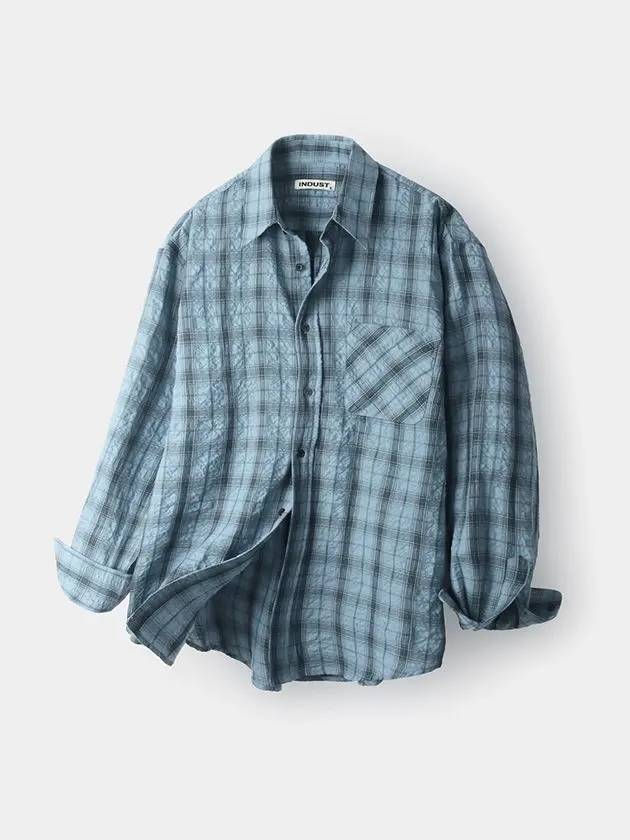 Breed Wrinkle Check Shirt Blue - INDUST - BALAAN 9