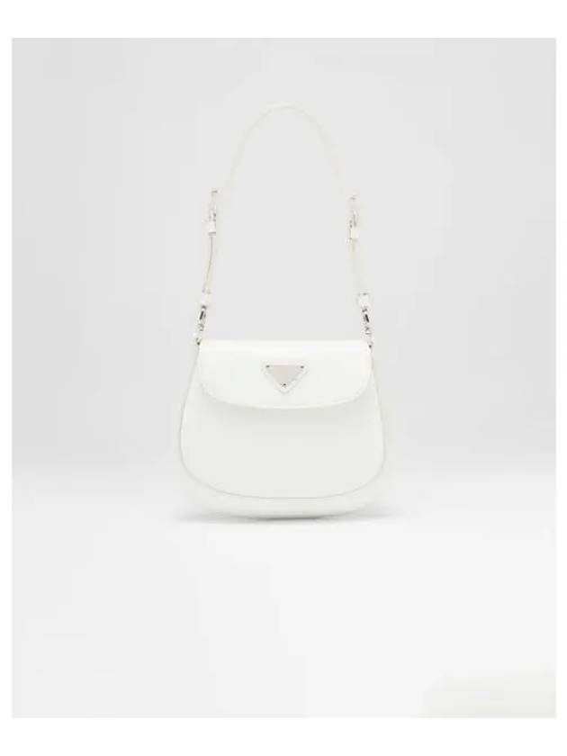 Cleo Brushed Leather Mini Shoulder Bag White - PRADA - BALAAN 2