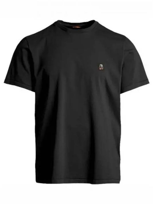 Logo Patch Crew Neck Cotton Short Sleeve T-Shirt Black - PARAJUMPERS - BALAAN 2