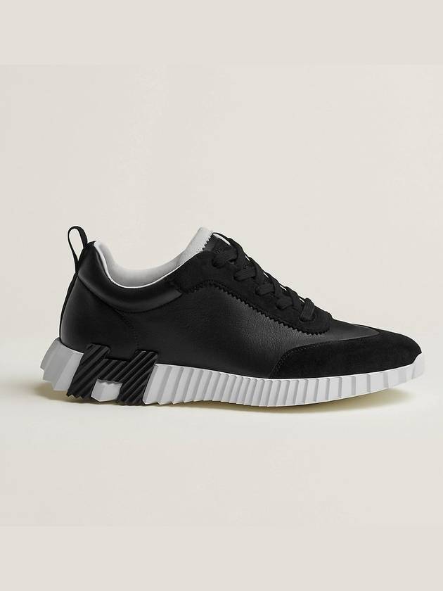 Bouncing Leather Low Top Sneakers Noir - HERMES - BALAAN 3