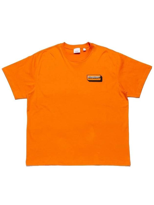 logo applique short sleeve t-shirt orange - BURBERRY - BALAAN 1