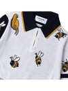 Fun-Mix Cotton Merino Birds and Bees 4-Bar Polo Shirt White - THOM BROWNE - BALAAN 7