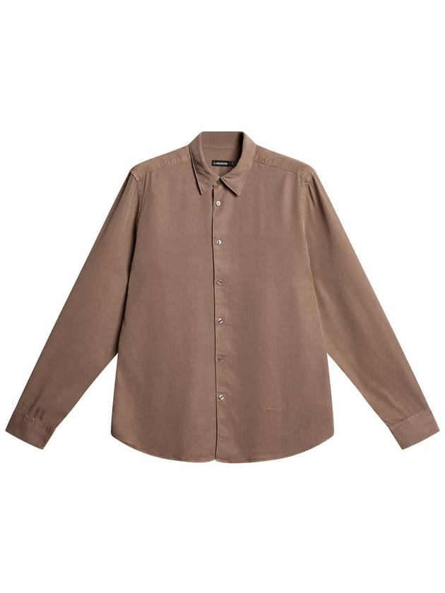 Slim Comfort Tencel Long Sleeve Shirt Walnut - J.LINDEBERG - BALAAN 2