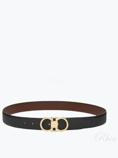 Gancini Reversible Adjustable Calfskin Leather Belt Black Brown - SALVATORE FERRAGAMO - BALAAN 2